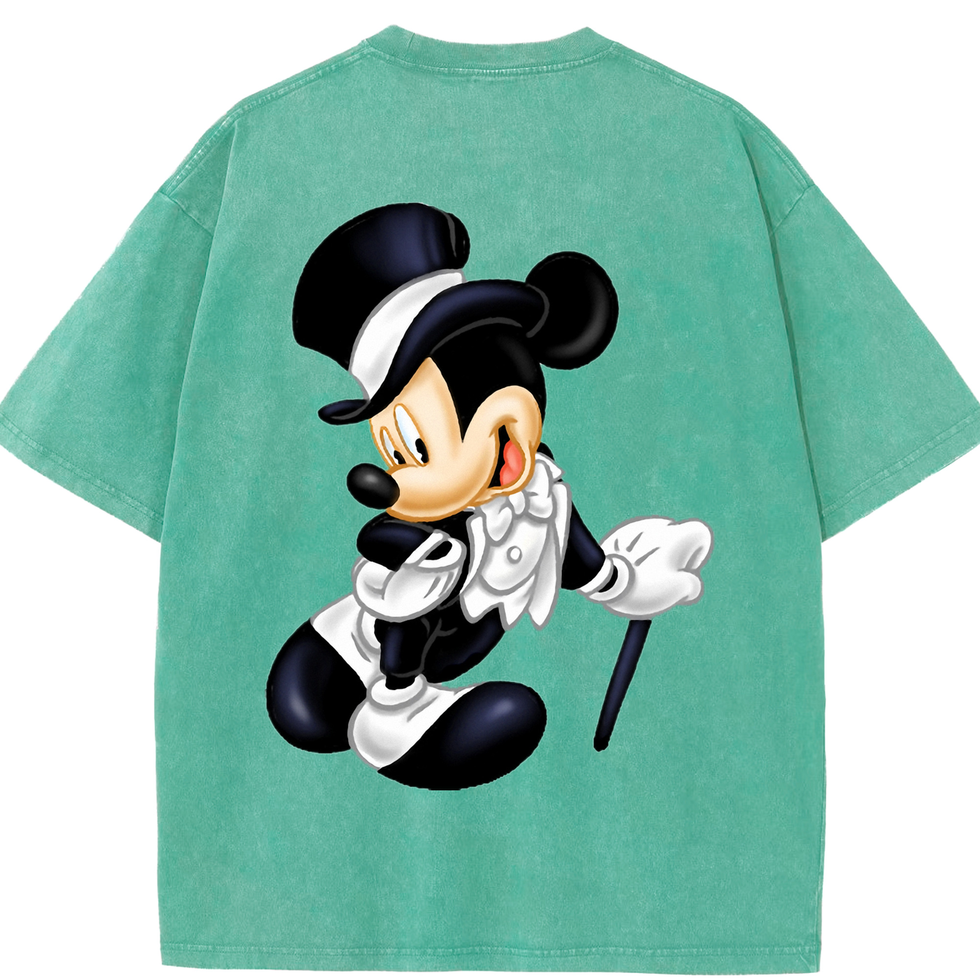 （画像用） ミッキーマウス Mickey Mouse 綿100% ヴィンテージ風 半袖Tシャツ（背面プリント）